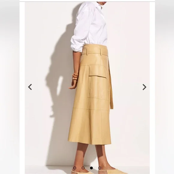 Vince belted leather wrap skirt - Picture 4 of 8